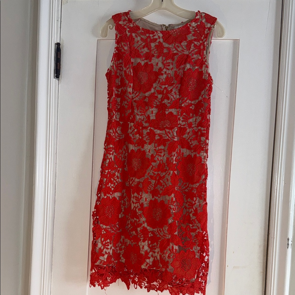 Elegant orange Lace Dress